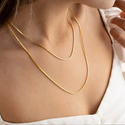 Elegant 14K Gold Plated Stainless Steel Box Chain Necklace for Women 1.5mm Thin Venetian Link Choker Jewelry Gift Non-Tarnish